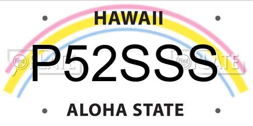P52SSS Hawaii License Plate