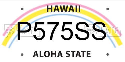 P575SS Hawaii License Plate