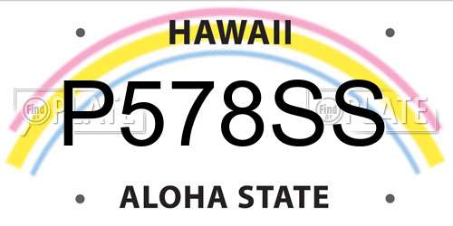 P578SS Hawaii License Plate