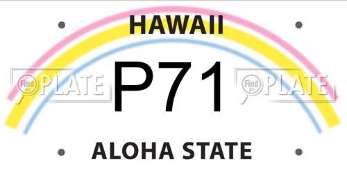 P71 Hawaii License Plate