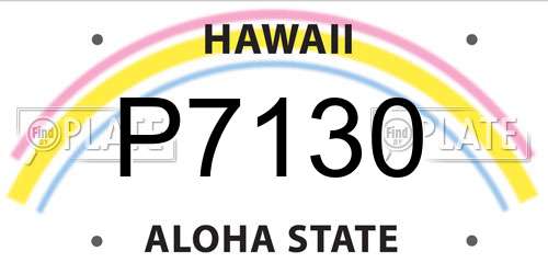 P7130 Hawaii License Plate