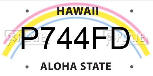 P744FD Hawaii License Plate