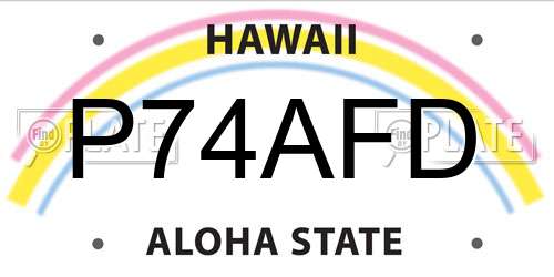 P74AFD Hawaii License Plate