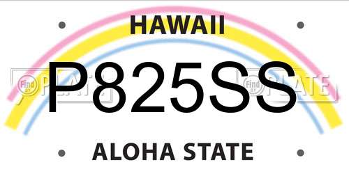P825SS Hawaii License Plate