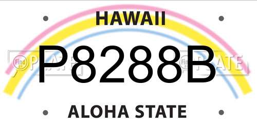 P8288B Hawaii License Plate