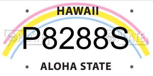P8288S Hawaii License Plate