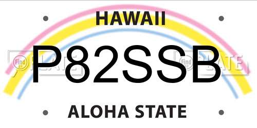 P82SSB Hawaii License Plate