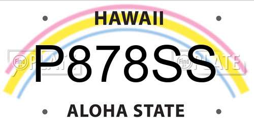 P878SS Hawaii License Plate