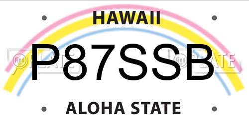 P87SSB Hawaii License Plate