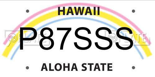 P87SSS Hawaii License Plate