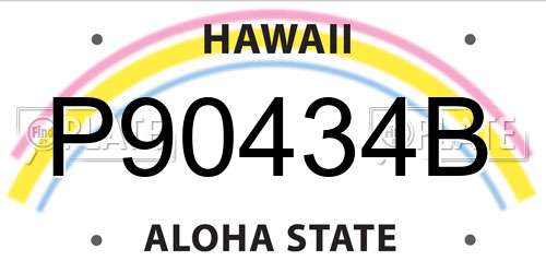 P90434B Hawaii License Plate