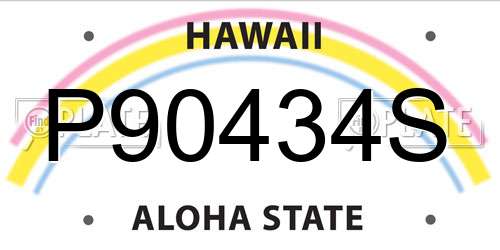 P90434S Hawaii License Plate