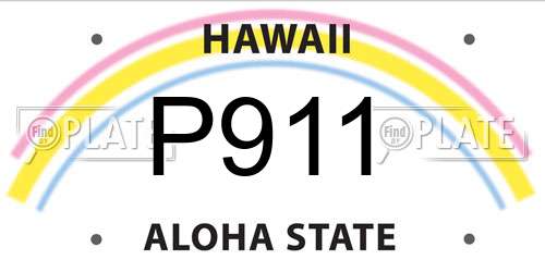 P911 Hawaii License Plate