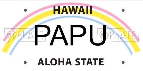 PAPU Hawaii License Plate