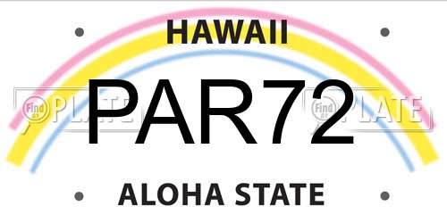 PAR72 Hawaii License Plate