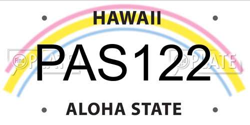 PAS122 Hawaii License Plate
