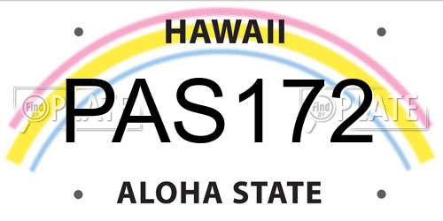 PAS172 Hawaii License Plate