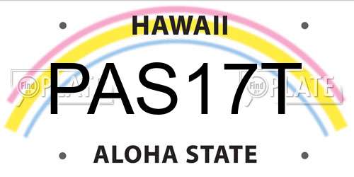 PAS17T Hawaii License Plate