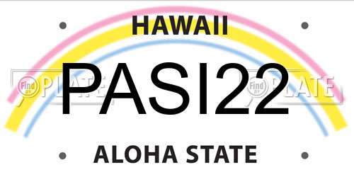 PASI22 Hawaii License Plate