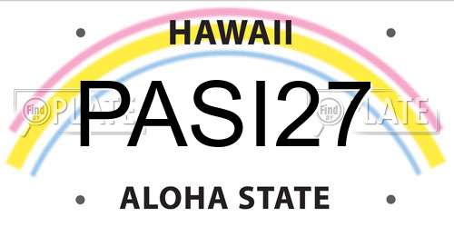 PASI27 Hawaii License Plate