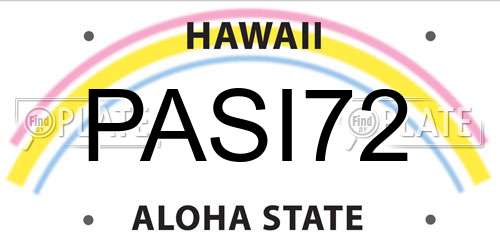 PASI72 Hawaii License Plate