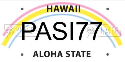 PASI77 Hawaii License Plate
