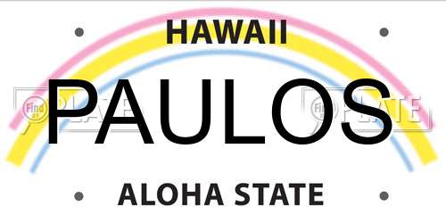 PAULOS Hawaii License Plate