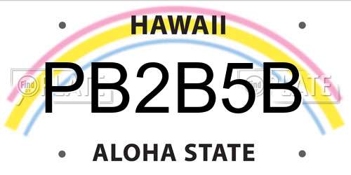 PB2B5B Hawaii License Plate
