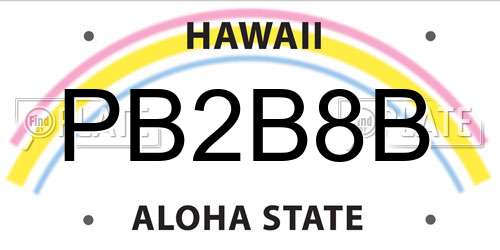 PB2B8B Hawaii License Plate