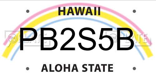PB2S5B Hawaii License Plate