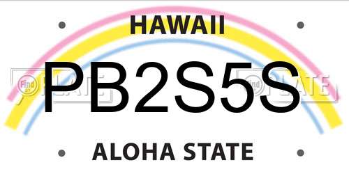 PB2S5S Hawaii License Plate