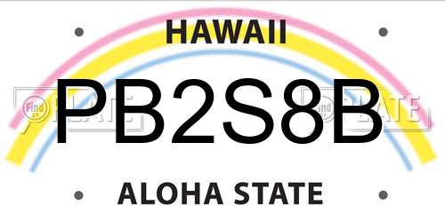 PB2S8B Hawaii License Plate