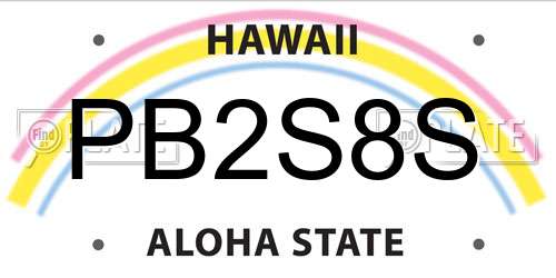 PB2S8S Hawaii License Plate