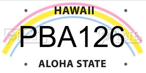 PBA126 Hawaii License Plate