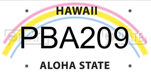 PBA209 Hawaii License Plate