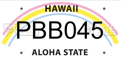 PBB045 Hawaii License Plate