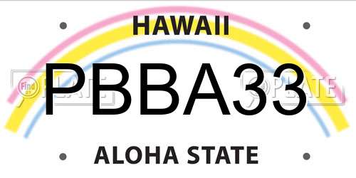PBBA33 Hawaii License Plate