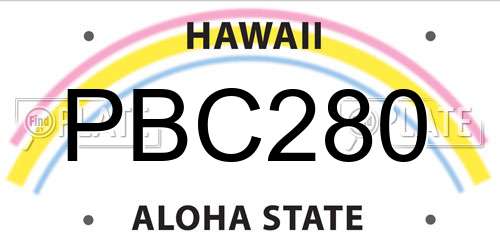PBC280 Hawaii License Plate
