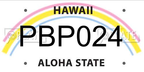 PBP024 Hawaii License Plate
