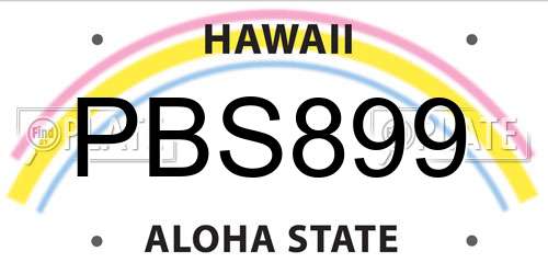 PBS899 Hawaii License Plate