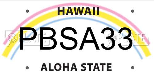 PBSA33 Hawaii License Plate