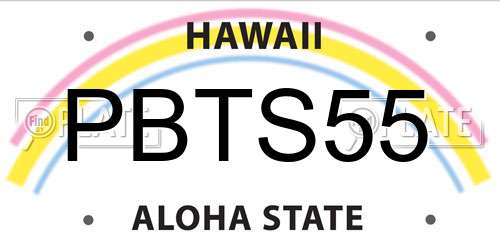 PBTS55 Hawaii License Plate