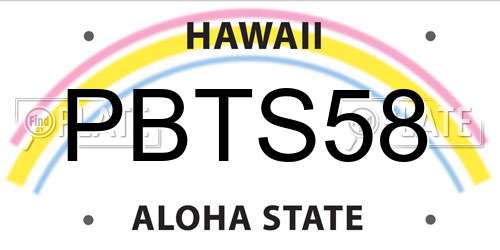 PBTS58 Hawaii License Plate
