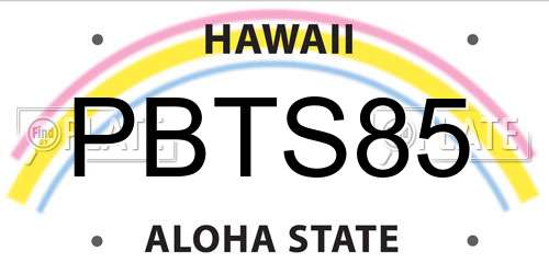 PBTS85 Hawaii License Plate