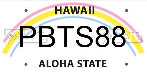 PBTS88 Hawaii License Plate