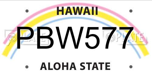 PBW577 Hawaii License Plate