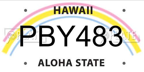 PBY483 Hawaii License Plate