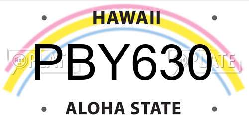 PBY630 Hawaii License Plate