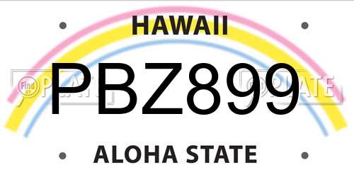 PBZ899 Hawaii License Plate