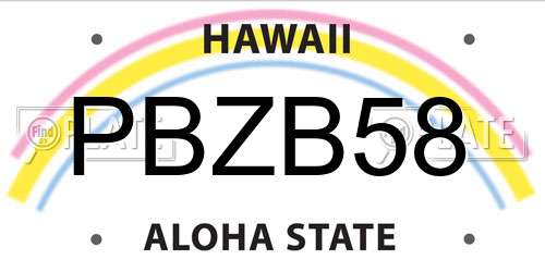 PBZB58 Hawaii License Plate
